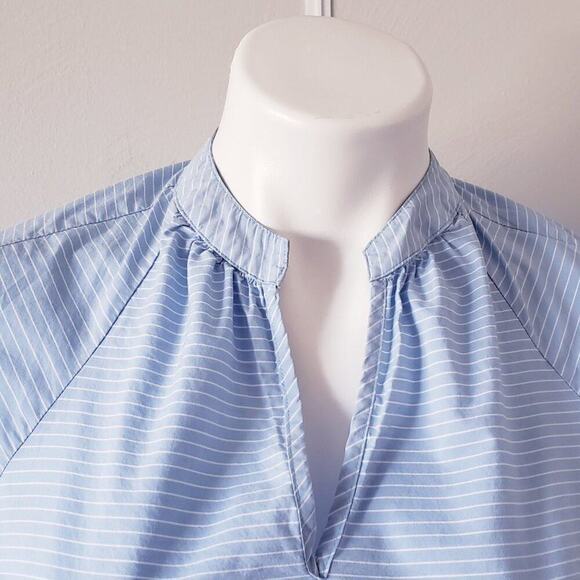 Madewell Striped Tie Sleeve Popover Tunic Blouse - Picture 6 of 9